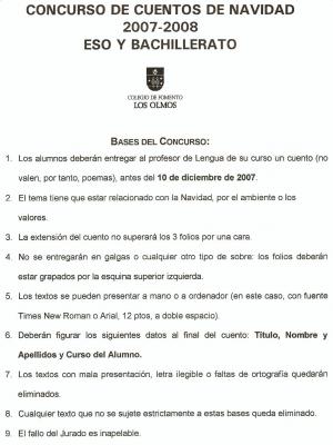 BASES DEL CONCURSO DE CUENTOS DE NAVIDAD